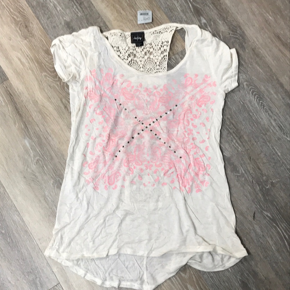 Lace back detail shirt